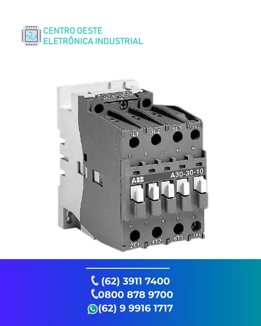 ASSISTÊNCIA TÉCNICA CONTATOR ABB A30 GOIÁS