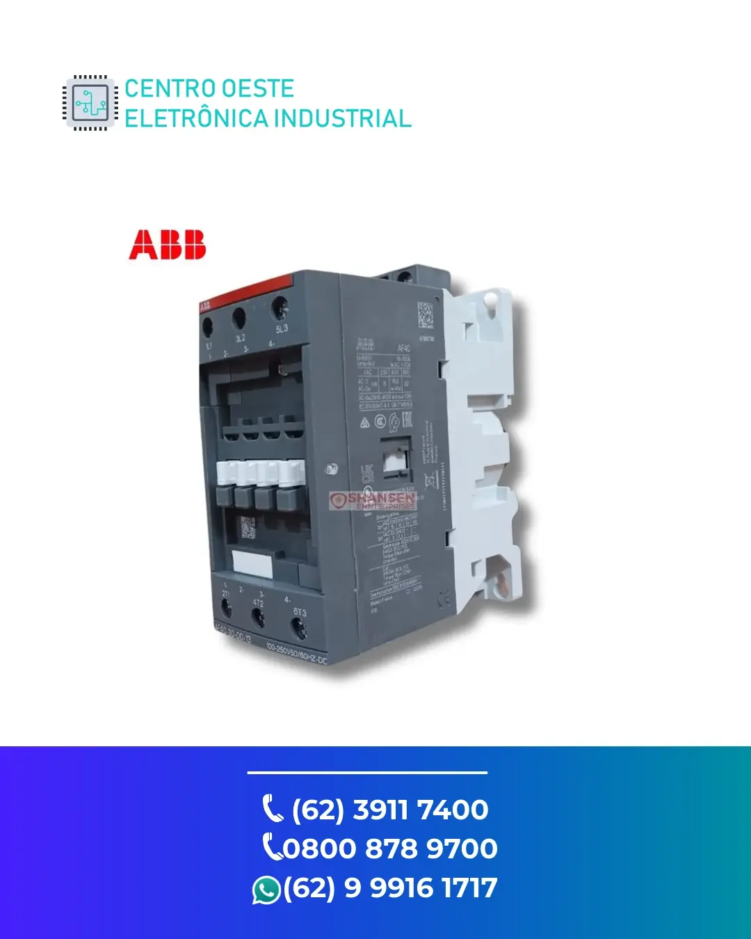 ASSISTÊNCIA TÉCNICA CONTATOR ABB AF40 GOIÁS
