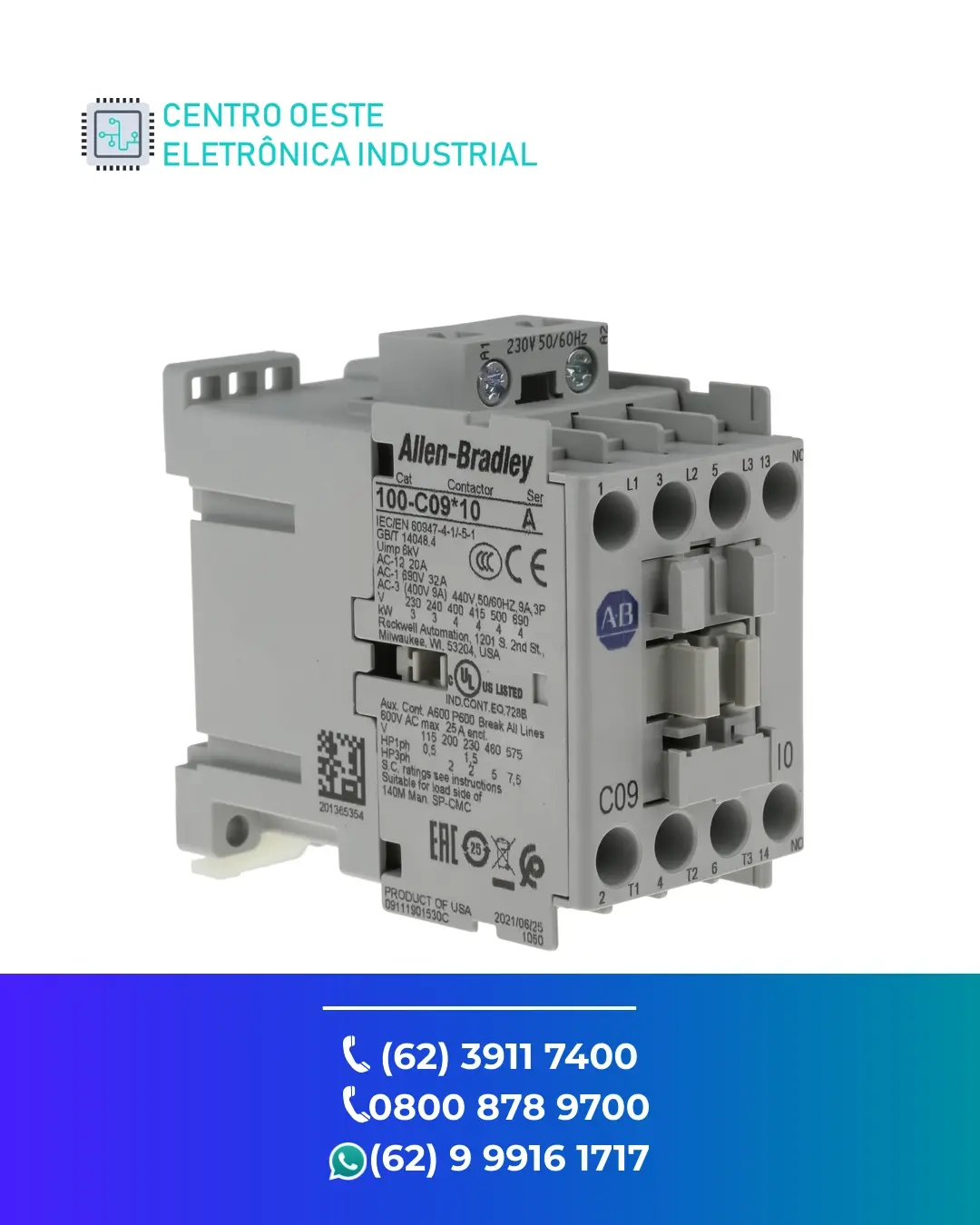 ASSISTÊNCIA TÉCNICA CONTATOR ALLEN BRADLEY 100 C GOIANIA