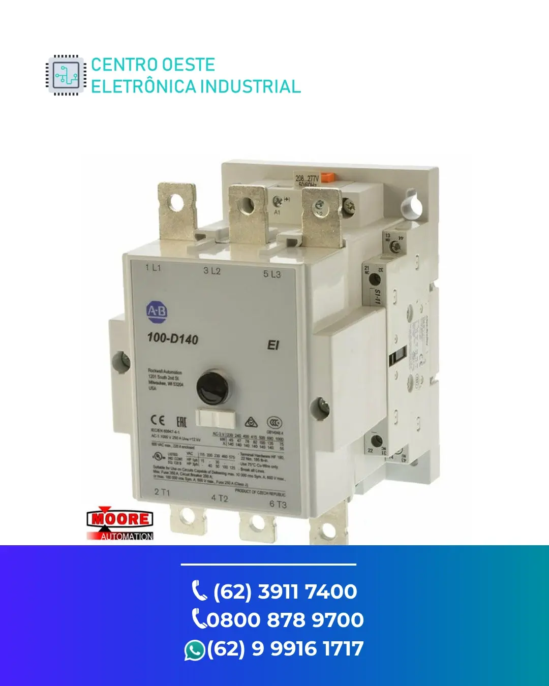 ASSISTÊNCIA TÉCNICA CONTATOR ALLEN BRADLEY 100 D GOIÁS