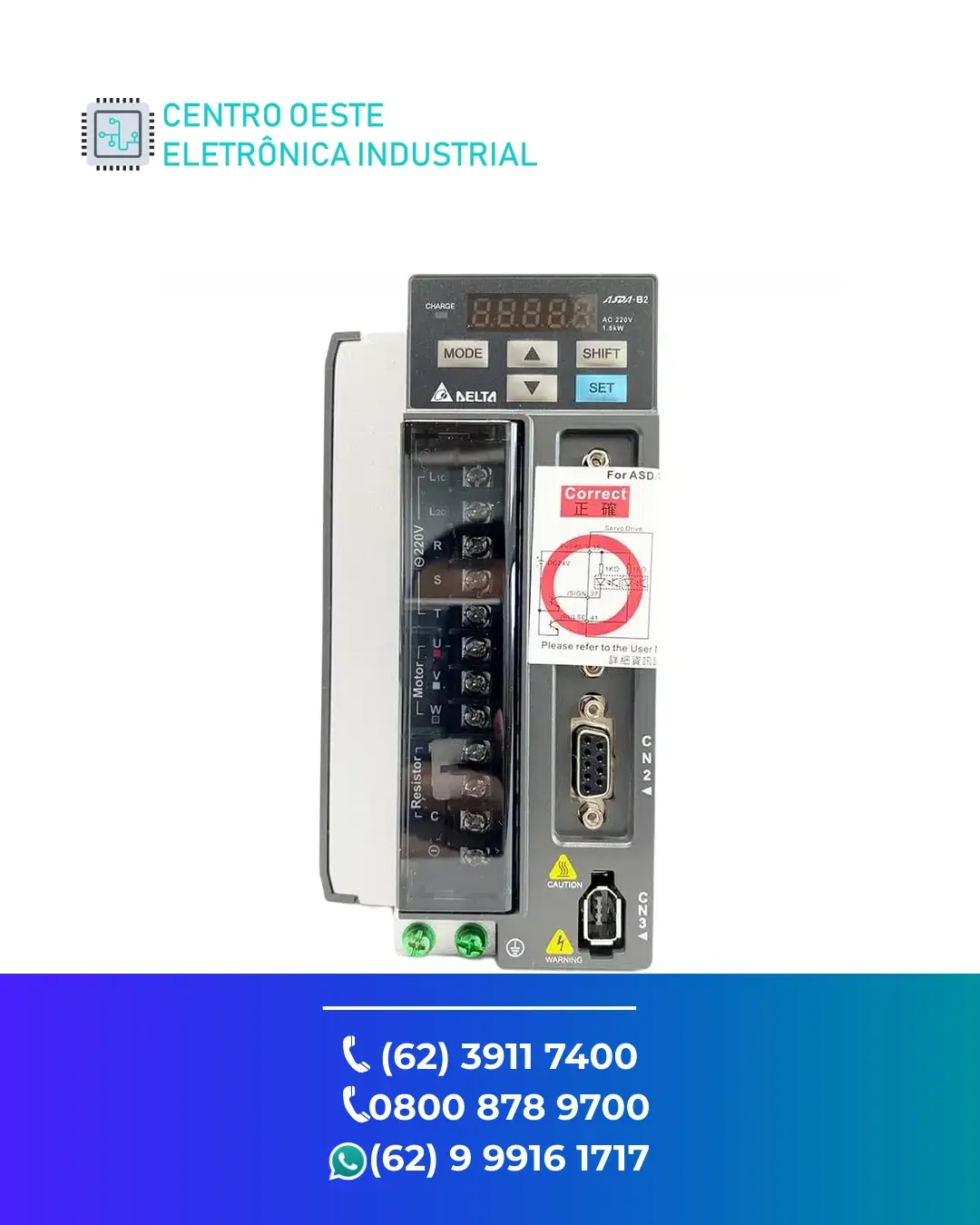 SUPORTE TÉCNICO SERVO DRIVE DELTA ASDA B2 GOIÁS